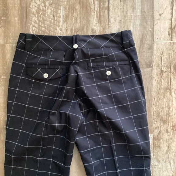 Nike Golf Tour Performance Black Plaid Dri-fit Cropped Pants Women’s Size 6 - Picture 7 of 8